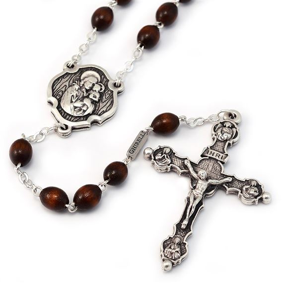 ST. JOSEPH WOOD BEAD ROSARY