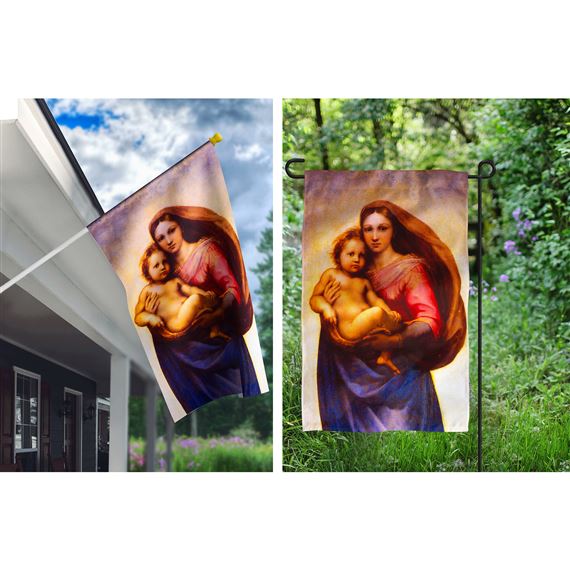 SISTINE MADONNA BY RAPHAEL FLAG SET