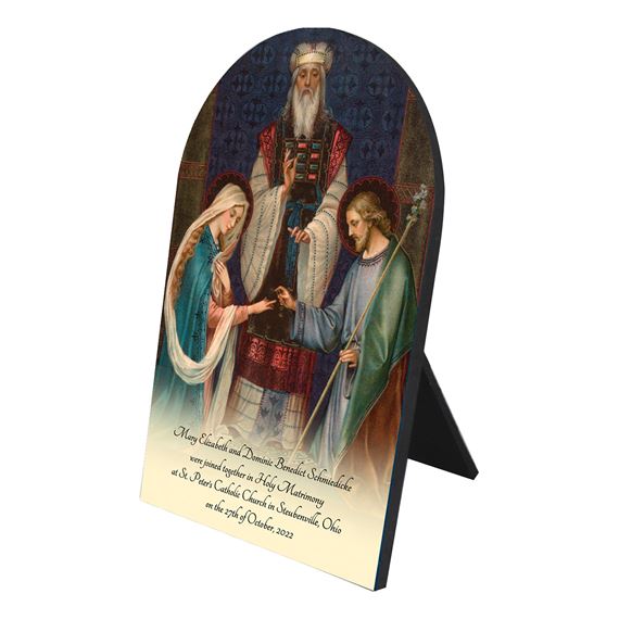 PERSONALIZED ARCHED PLAQUE - WEDDING OF ST JOSEPH AND MARY