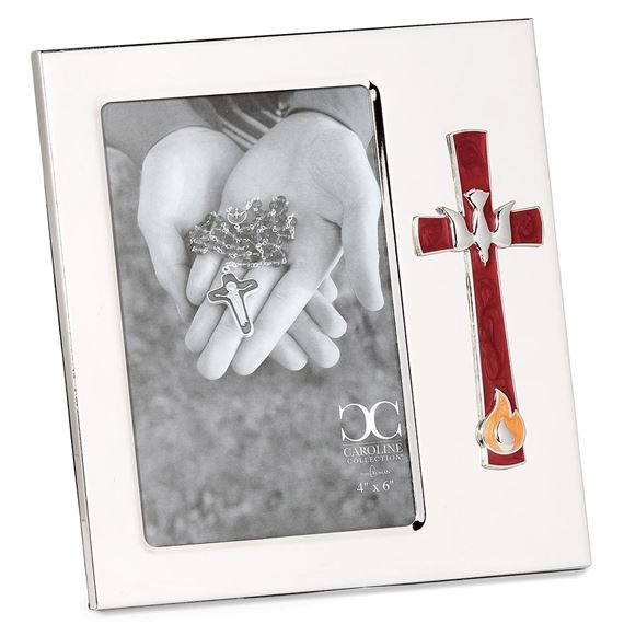 CONFIRMATION PICTURE FRAME WITH DOVE & FLAME - 7"