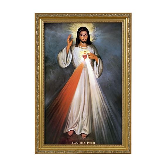 DIVINE MERCY FRAMED ARTWORK - 14 1/4" X 20 1/4"