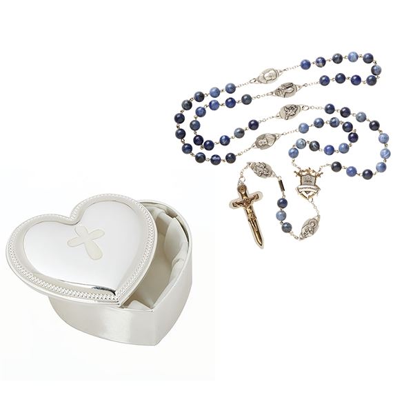 EWTN WARRIOR'S ROSARY AND FREE HEART SHAPED KEEPSAKE BOX