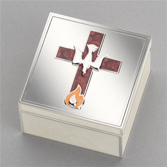 CONFIRMATION KEEPSAKE BOX WITH DOVE & FLAME