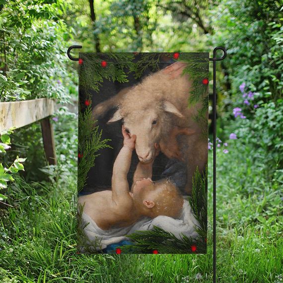BEHOLD THE LAMB OF GOD GARDEN FLAG