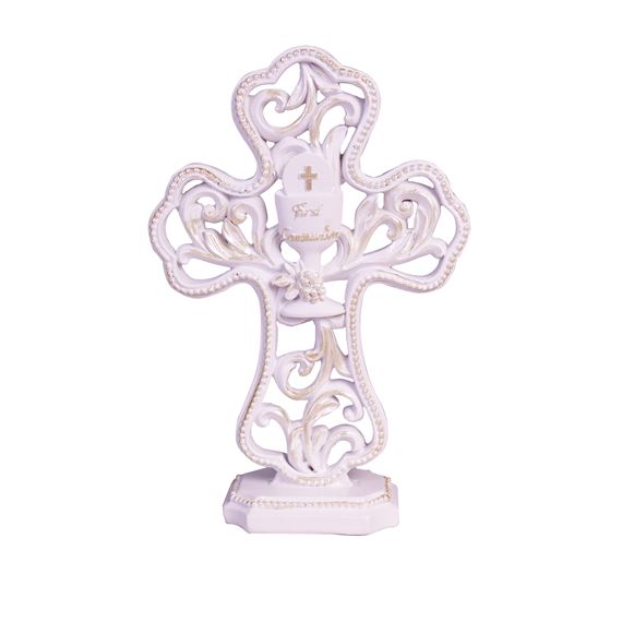 FIRST COMMUNION FILIGREE STANDING CROSS