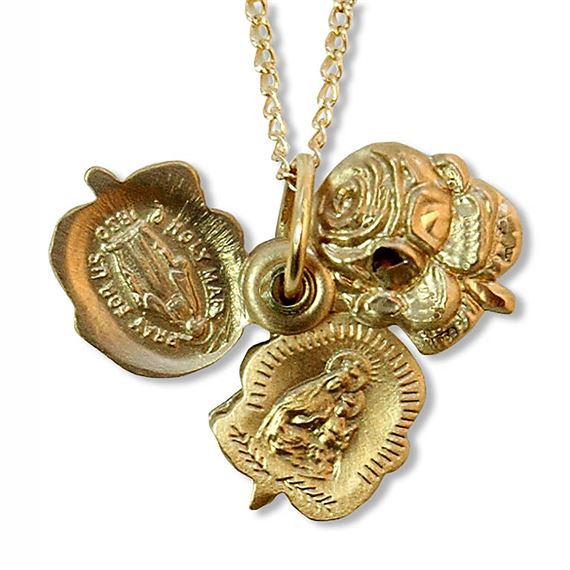 GOLD ROSEBUD SCAPULAR MEDAL