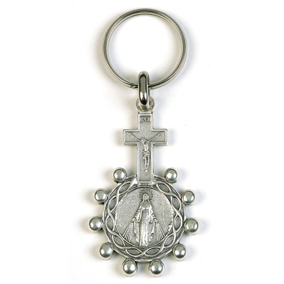 OUR LADY OF GRACE & ST. CHRISTOPHER ROSARY KEY CHAIN