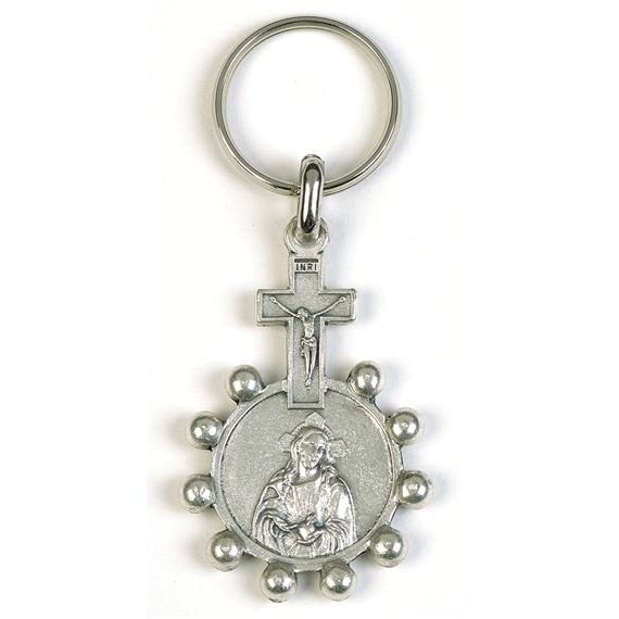 IMMACULATE AND SACRED HEART ROSARY KEY CHAIN