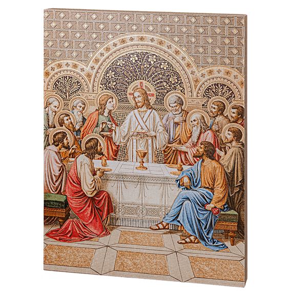 LAST SUPPER GOLD EMBOSSED WOODEN PLAQUE