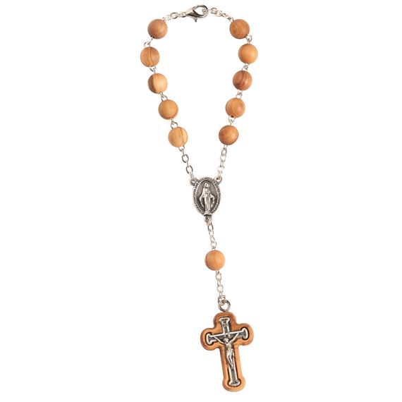 OLIVE WOOD SINGLE DECADE AUTO ROSARY