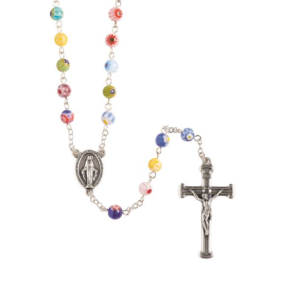 MULTICOLORED MURANO GLASS BEAD ROSARY