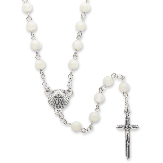 BAPTISM ROSARY - WHITE MOTHER OF PEARL