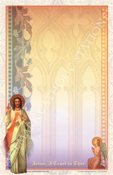 DIVINE MERCY STATIONERY - PACK OF 50 NOTE SHEETS (5½” x 8½”)