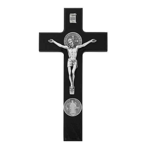 ST. BENEDICT WALL CRUCIFIX - BLACK FINISH