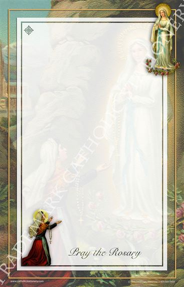 LOURDES STATIONERY - PACK OF 50 NOTE SHEETS  (5½” x 8½”)