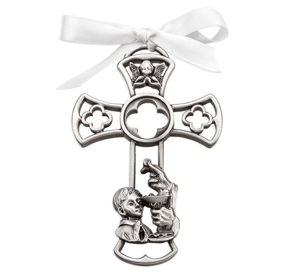 PEWTER FIRST COMMUNION CROSS - BOY