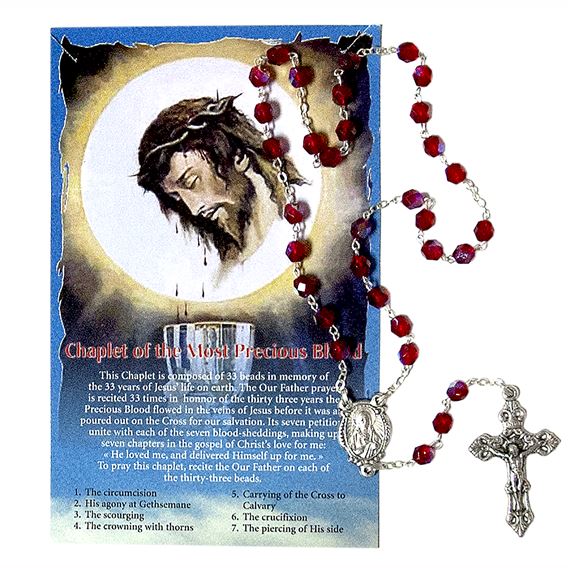 CHAPLET OF THE MOST PRECIOUS BLOOD WITH CARD