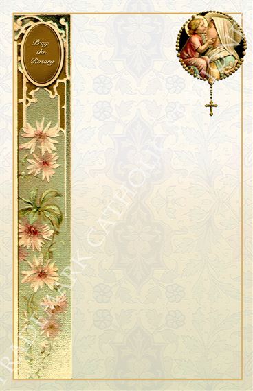 PRAY THE ROSARY STATIONERY - PACK OF 50 NOTE SHEETS