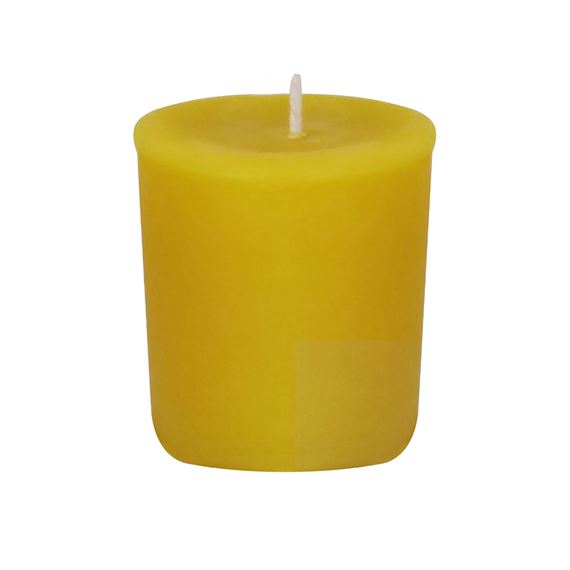 100% BEESWAX DEVOTIONAL VOTIVE CANDLE (NO GLASS) - 1 3/4" X 1 13/16"