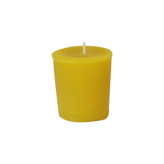100% BEESWAX DEVOTIONAL VOTIVE CANDLE (NO GLASS) - 1 3/4" X 1 13/16"