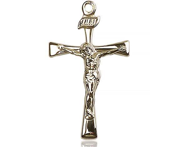 14KT GOLD MALTESE CRUCIFIX MEDAL - 1 1/8" x 5/8"