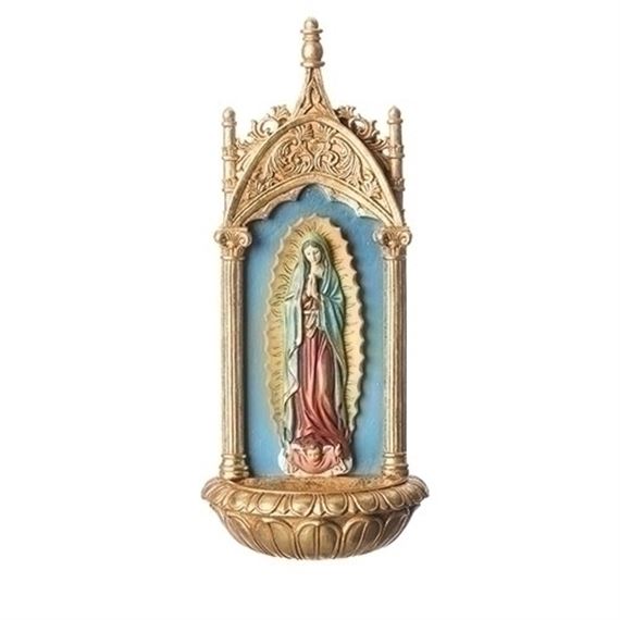 OUR LADY OF GUADALUPE GOTHIC STYLE HOLY WATER FONT