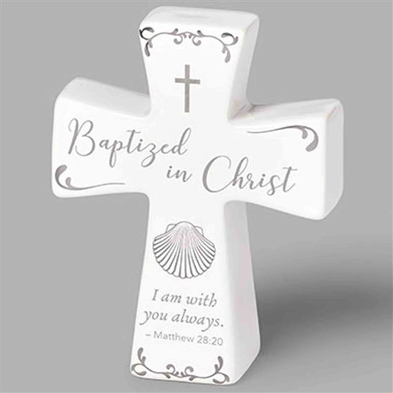 BAPTIZED IN CHRIST - CERAMIC CROSS