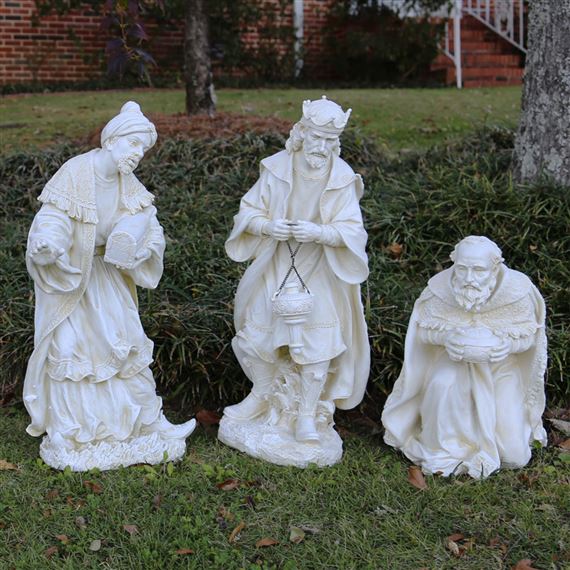 WHITE OUTDOOR NATIVITY SET OF THREE WISE MEN EWTN Religious Catalogue