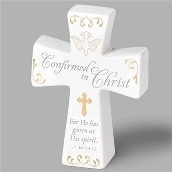 CONFIRMED IN CHRIST CERAMIC CROSS