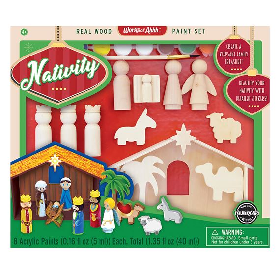 NATIVITY WOOD PAINT SET