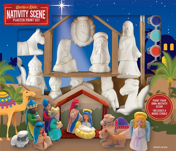 NATIVITY PLASTER PAINT SET