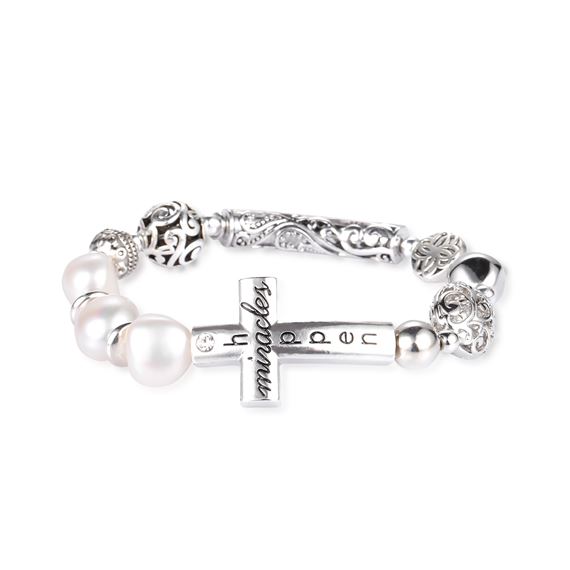 MIRACLES HAPPEN - NATURAL PEARL BRACELET - WHITE