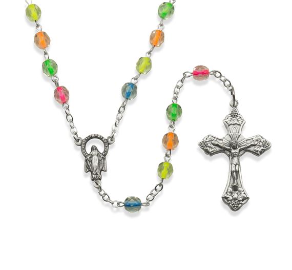 NEON CRYSTAL BEAD ROSARY