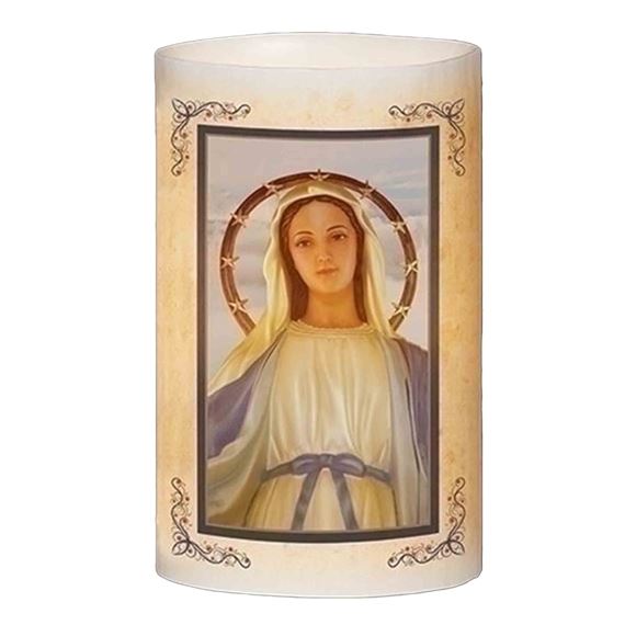 OUR LADY OF GRACE - 6" FLAMELESS LED CANDLE