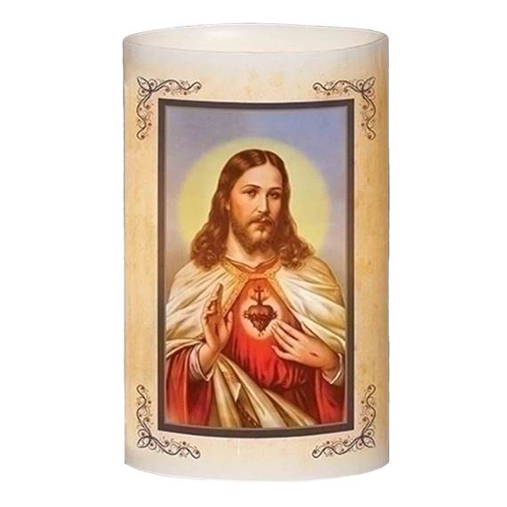 SACRED HEART OF JESUS - 6" FLAMELESS LED CANDLE