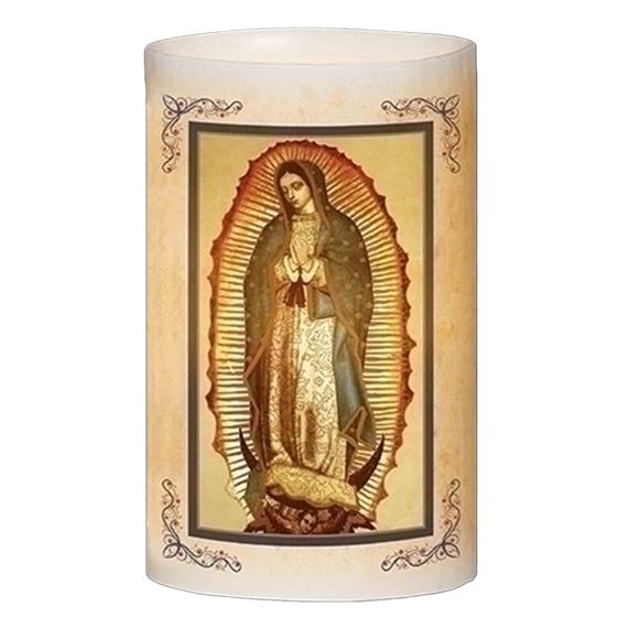 OUR LADY OF GUADALUPE - 6" FLAMELESS LED CANDLE