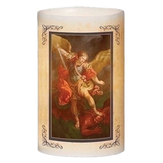 ST. MICHAEL - 6" FLAMELESS LED CANDLE