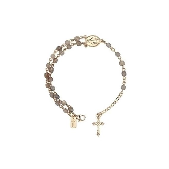 TWO-DECADE ROSARY BRACELET -  LABRADORITE BEADS