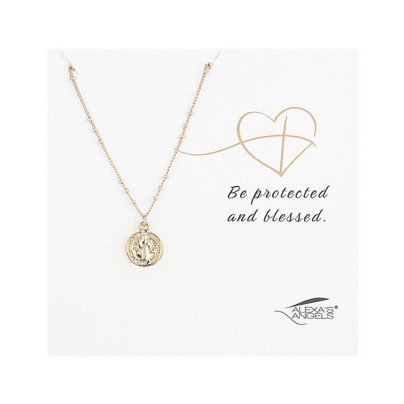 ST. BENEDICT NECKLACE - 16"-18" GOLD FILLED