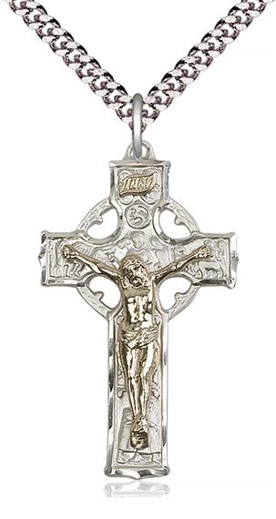 GF-SS CELTIC CRUCIFIX PENDANT WITH CHAIN