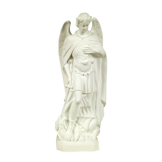 ST. MICHAEL OUTDOOR STATUE - 24" WHITE