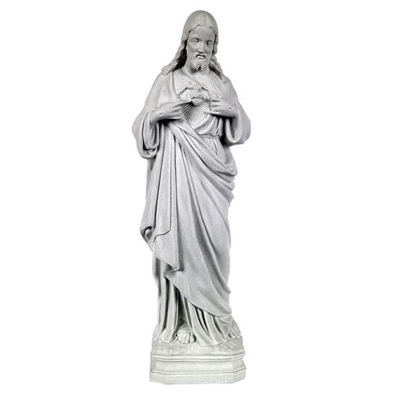 SACRED HEART OUTDOOR STATUE - 24" GRAY