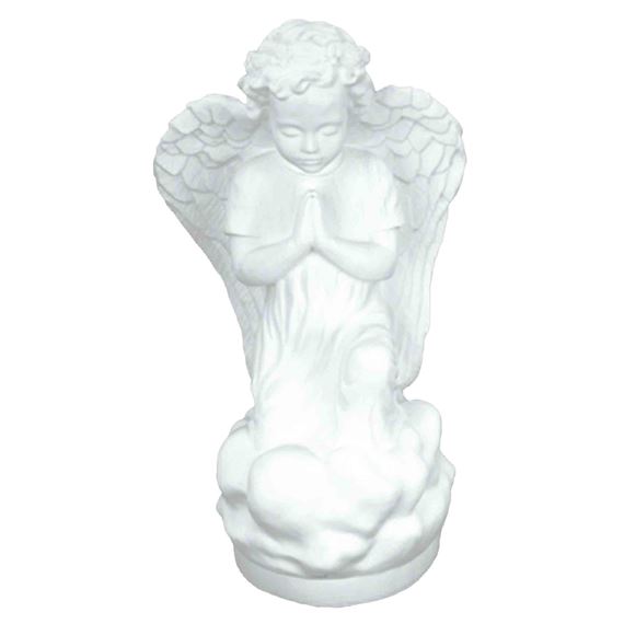 KNEELING ANGEL OUTDOOR STATUE - WHITE
