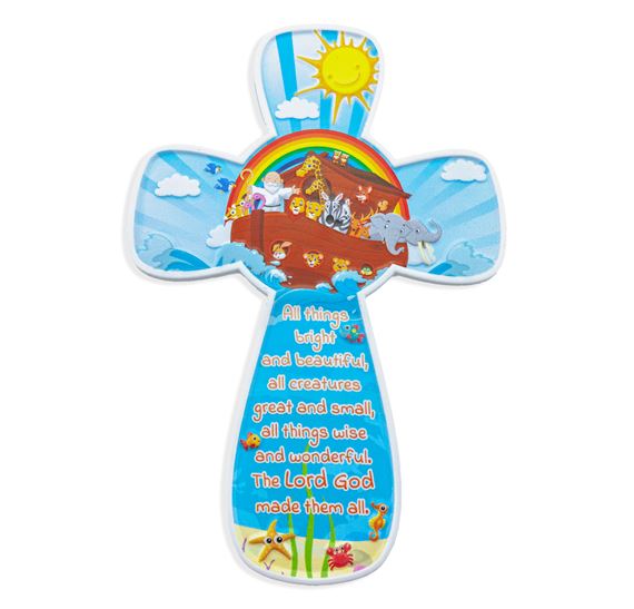 NOAH'S ARK CHILDREN'S CROSS PLAQUE