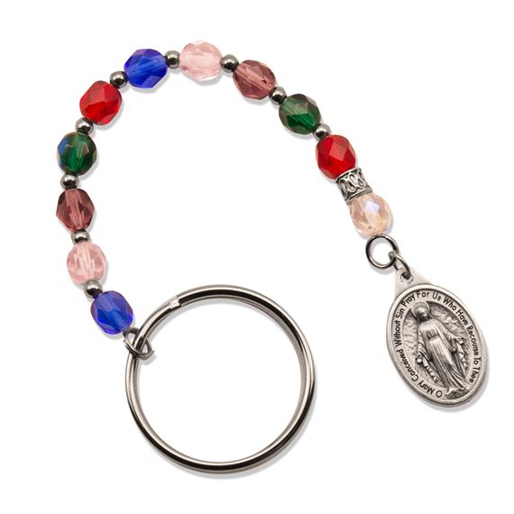 SINGLE DECADE ROSARY KEYCHAIN - MULTICOLOR