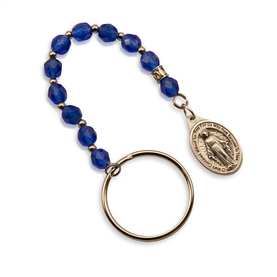 SINGLE DECADE ROSARY KEYCHAIN - BLUE