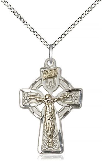 GF-SS CELTIC CRUCIFIX PENDANT WITH CHAIN