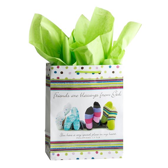 FRIENDS ARE BLESSINGS - GIFT BAG (WITH TISSUE PAPER)