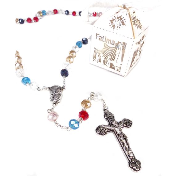 OUR LADY OF FATIMA ROSARY IN FANCY BOX