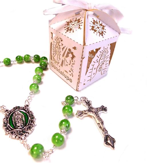 OUR LADY OF GUADALUPE ROSARY IN FANCY BOX